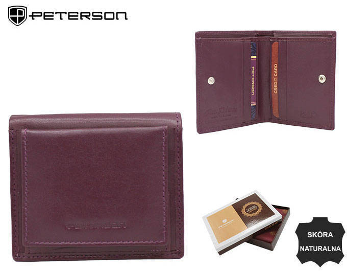 Leather wallet RFID PETERSON PTN RD-220-MCL