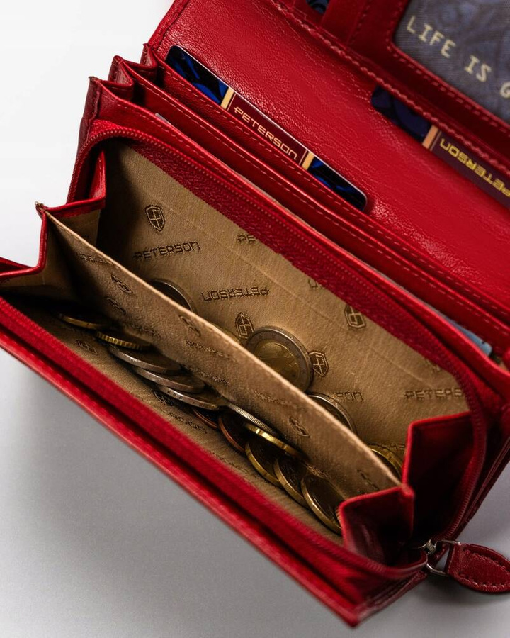 Leather wallet RFID PETERSON PTN KA-22