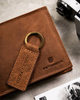 Leather wallet & key ring set PETERSON PTN SET-M-N994-CHM