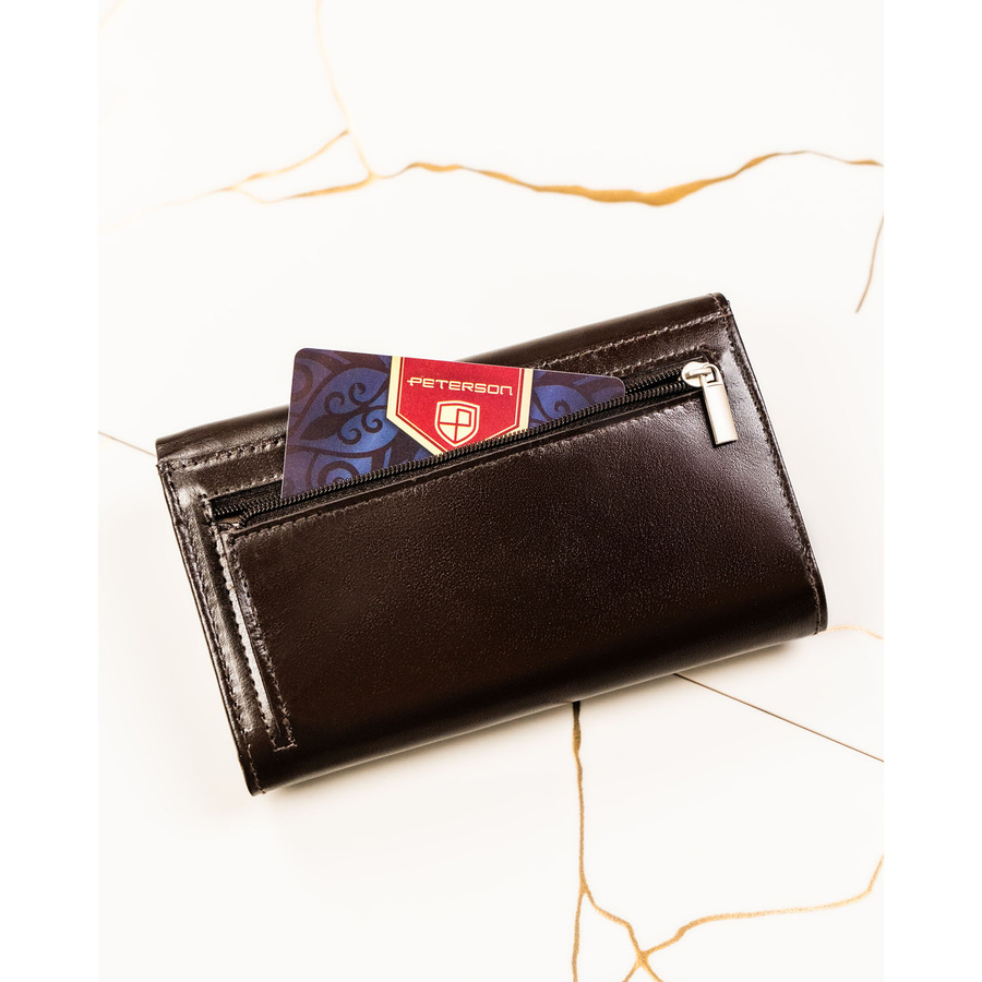 Leather wallet RFID PETERSON PTN RD-21-NGV
