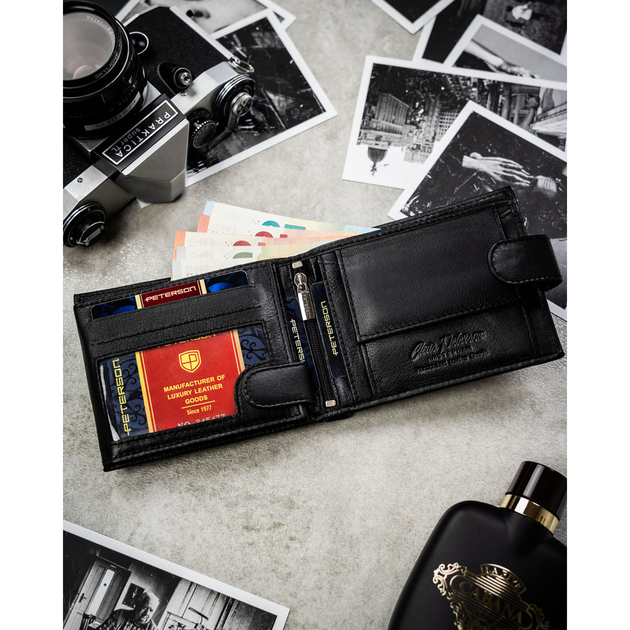 Leather wallet RFID PETERSON PTN N992L-DOT