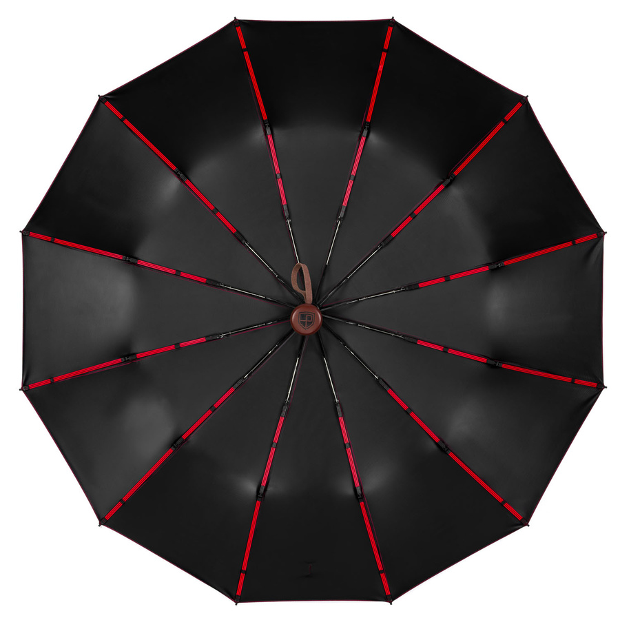 Duży, elegancki i składany parasol w burgundowym kolorze - Peterson