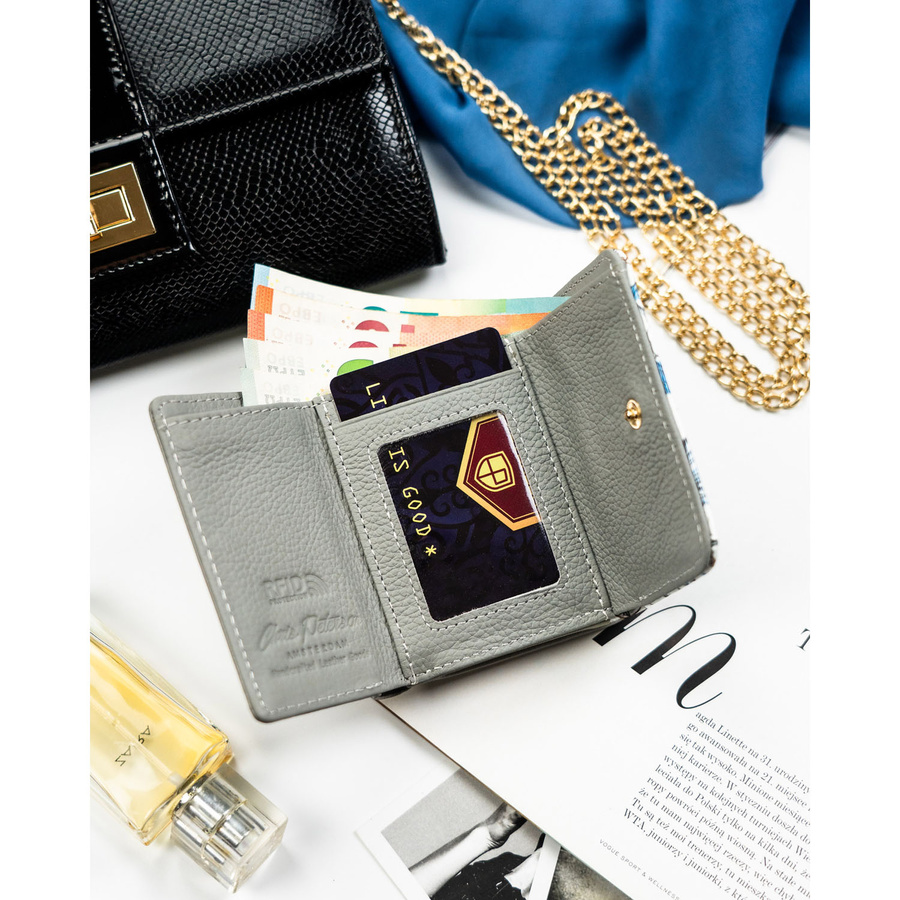Leather wallet RFID PETERSON PTN PH32-LFL-7285 GR