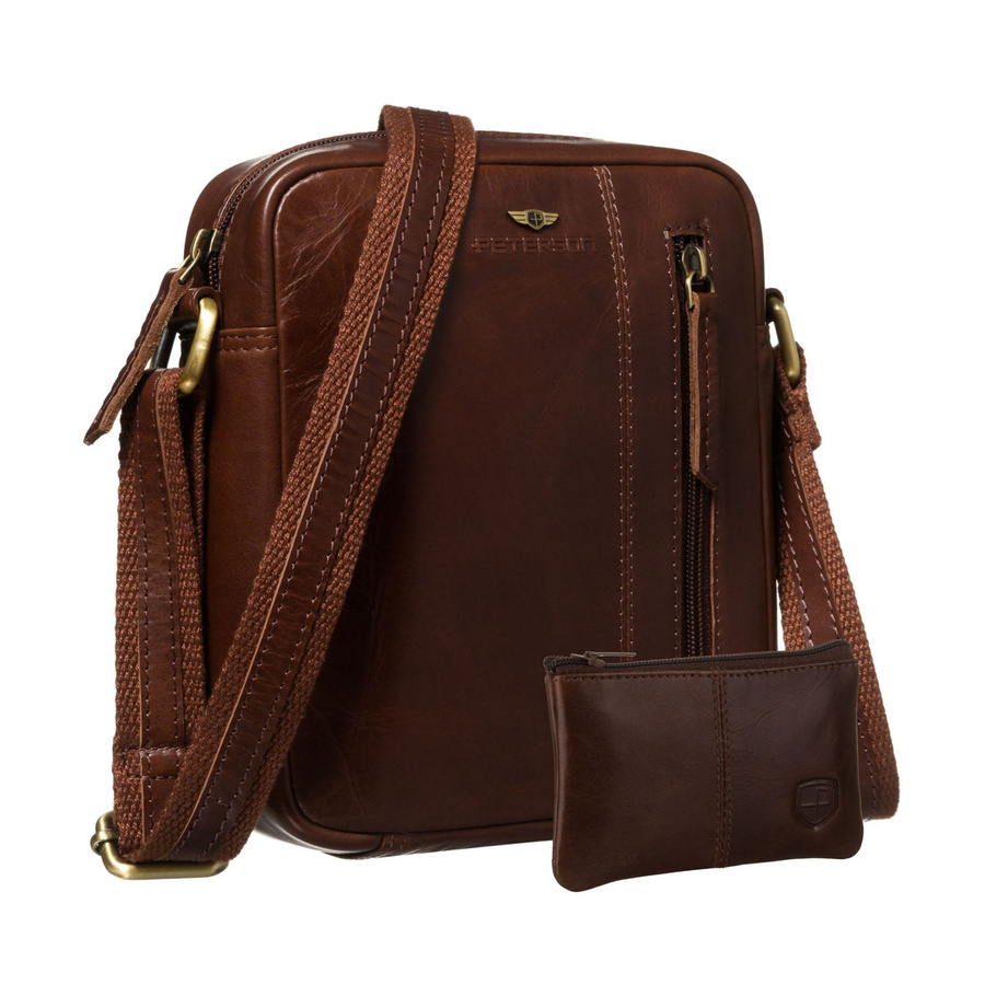 Hnedá pánska kožená crossbody taška Peterson – klasika v elegantnom prevedení