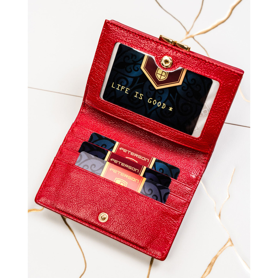 Leather and leatherette wallet RFID PETERSON PTN PS15-09-HNL