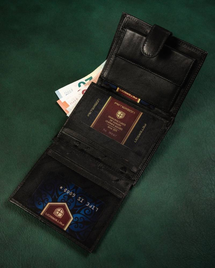 Leather wallet RFID PETERSON PTN MR-05L-CN