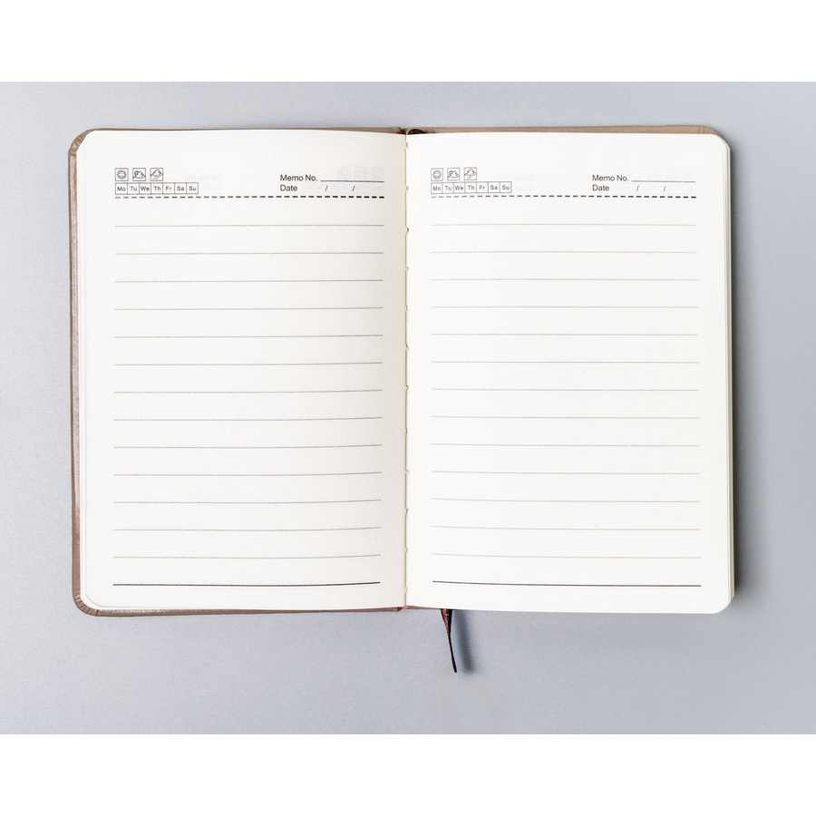 Notes w formacie A6 w kolorze khaki zadrukowany w linie - Peterson