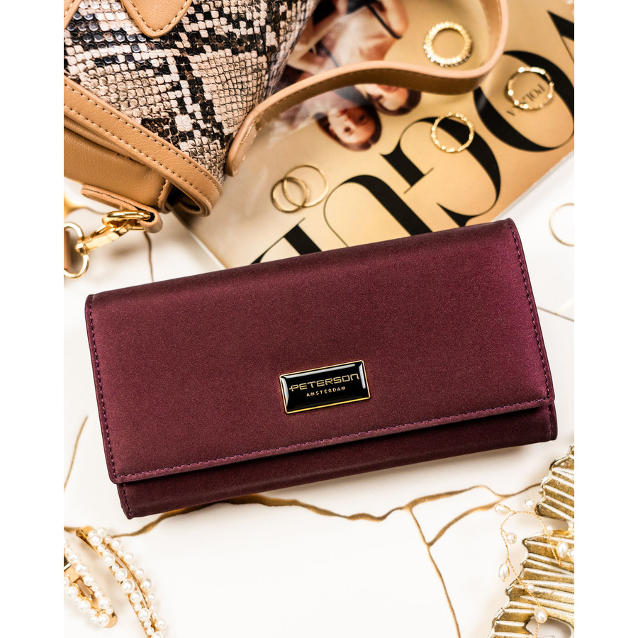 Leather and leatherette wallet RFID PETERSON PTN PS401-HNL