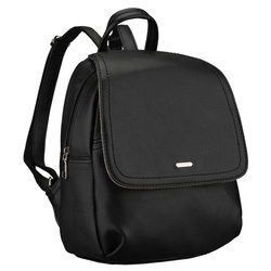 Czarny, miejski plecak damski ze skóry ekologicznej - Rovicky