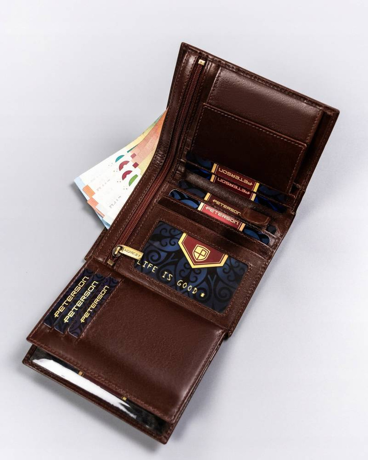 Leather wallet RFID PETERSON PTN 22308-VT