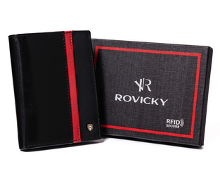 Leather men wallet N4-RVTP-2978 Black-Red