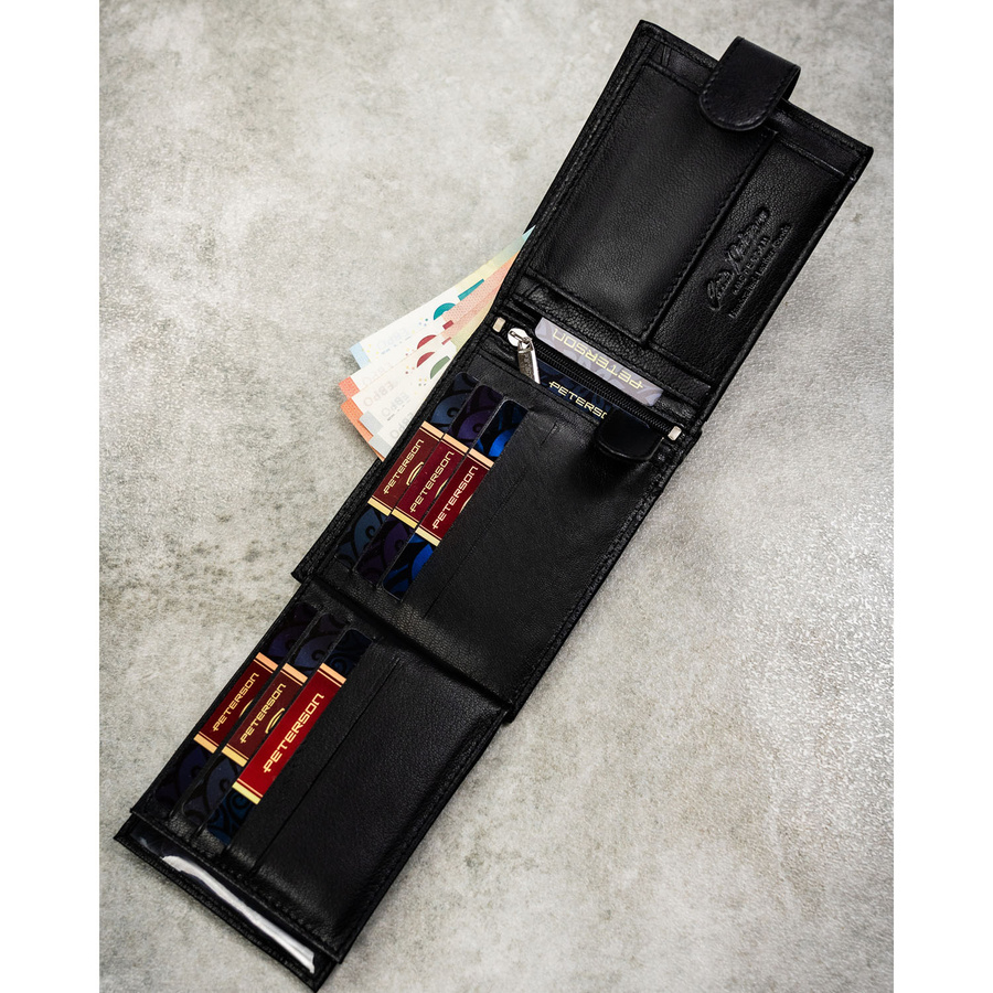 Leather wallet RFID PETERSON PTN N992L-DOT