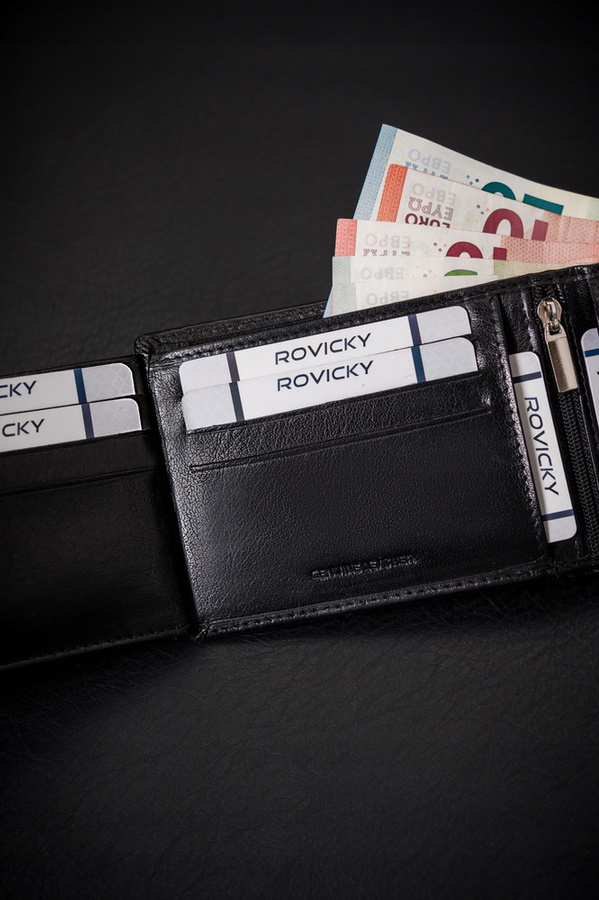 Leather wallet RFID ROVICKY RV-7680286-L-BCA-460