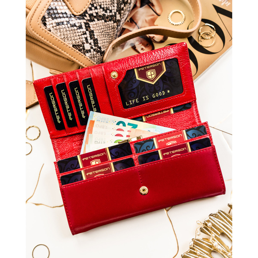 Leather and leatherette wallet RFID PETERSON PTN PS401-HNL
