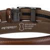 Brązowy, skórzany pasek męski z automatyczną klamrą - Peterson