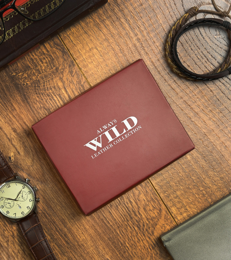 Leather men wallet ALWAYS WILD N2002-VTK-BOX