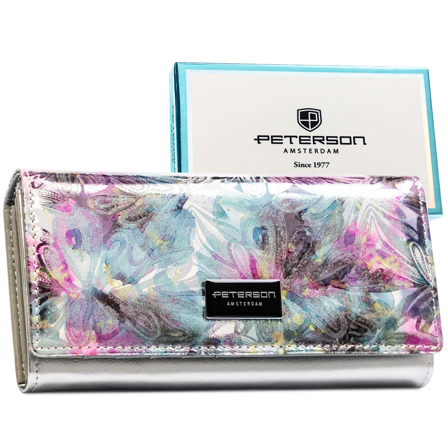 Leather+leatherette wallet RFID PETERSON PTN PX22-1-NPK