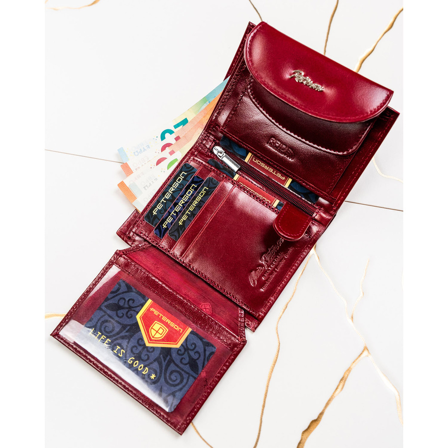 Leather wallet RFID PETERSON PTN RD-357-NGV-M