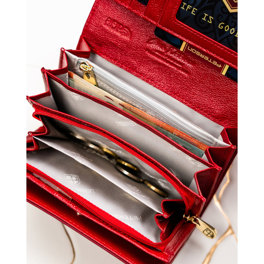 Leather and leatherette wallet RFID PETERSON PTN PS112-HNL