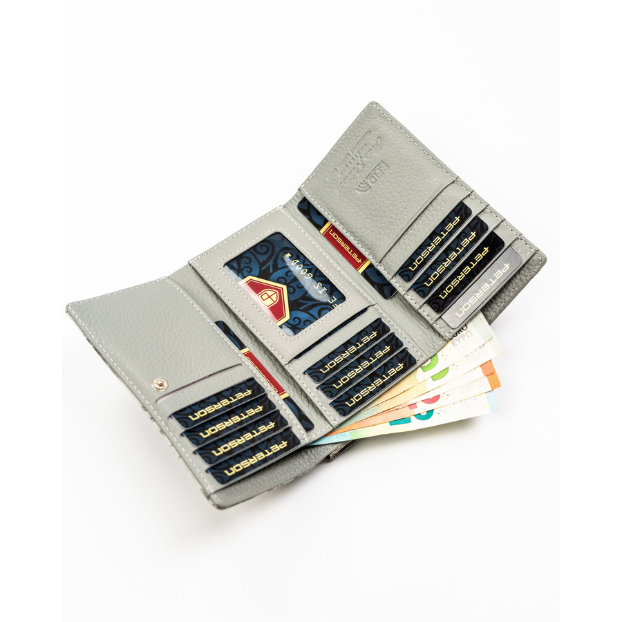 Leather+leatherette wallet RFID PETERSON PTN PX23-1-NPK