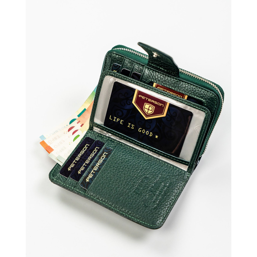 Leather and leatherette wallet RFID PETERSON PTN PS115-FDS
