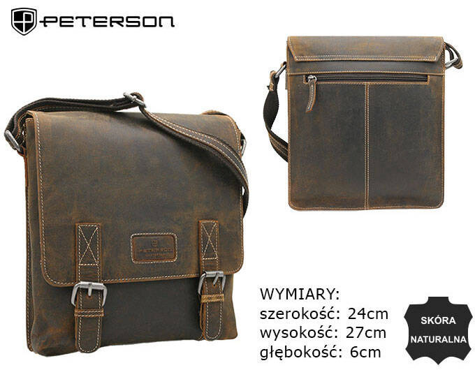 Leather bag PETERSON PTN 996-B-HUN