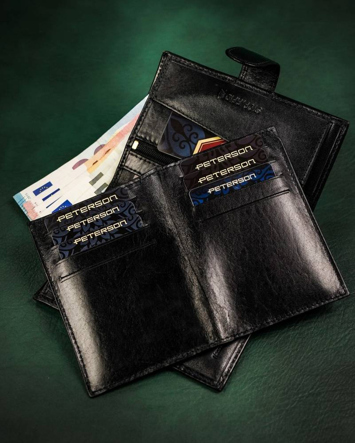 Leather wallet RFID PETERSON PTN N74L-VT