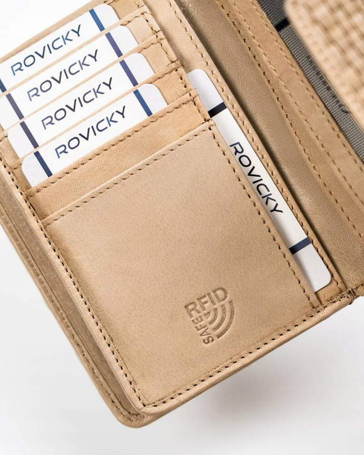 Leather wallet RFID ROVICKY R-613-DDW