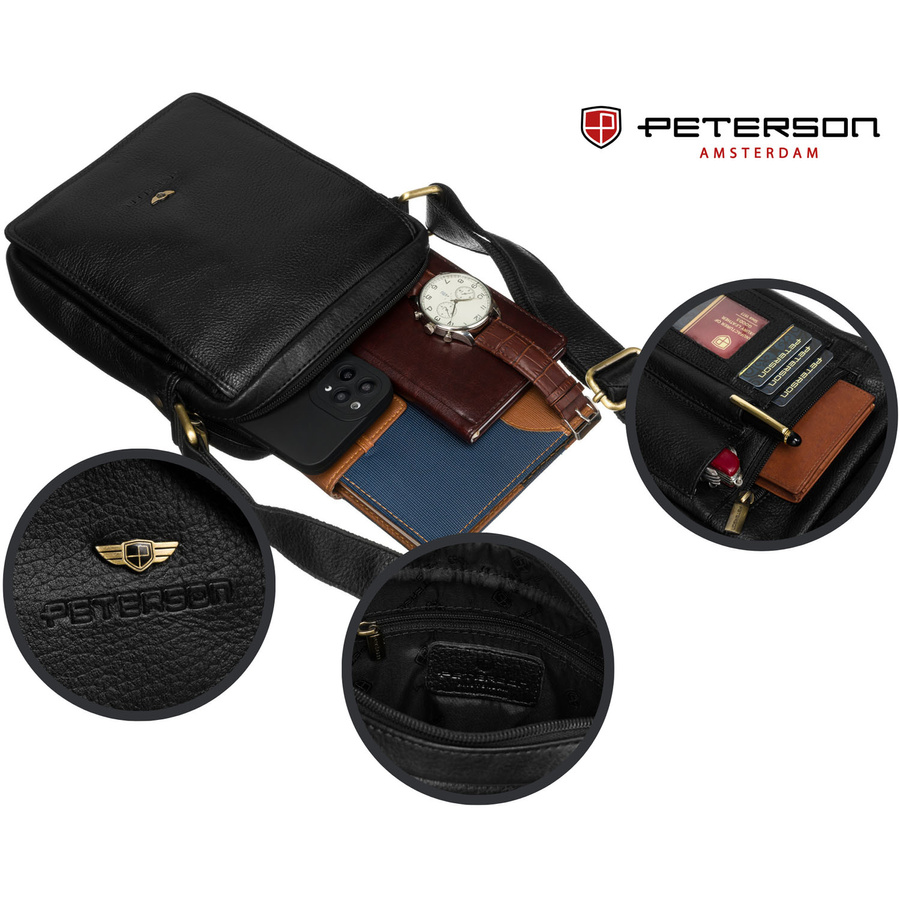 Leather bag PETERSON PTN 250586-NDM
