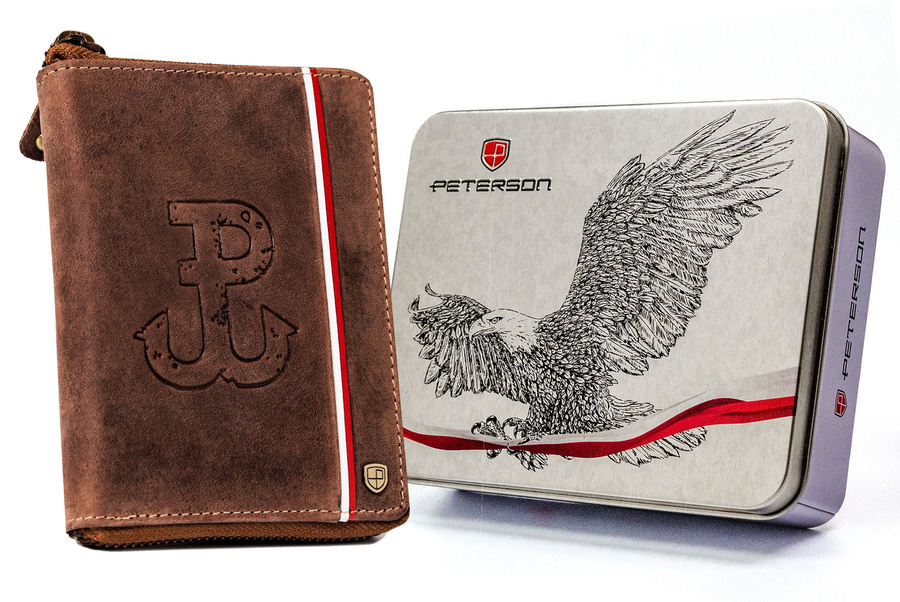 Leather wallet RFID PETERSON PTN 340PW-02 2-1-4