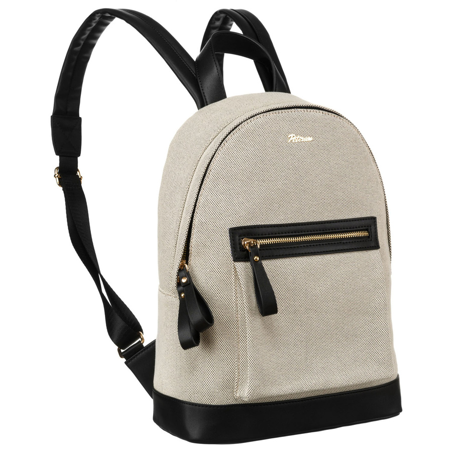 Veľký mestský dámsky ruksak v béžovej farbe z plátna canvas