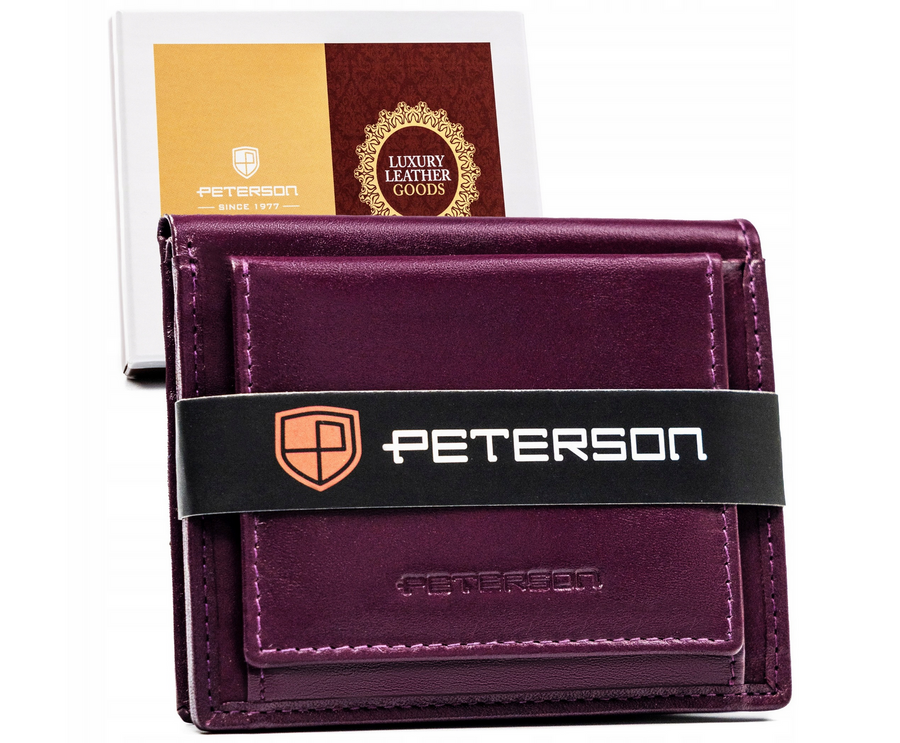 Leather wallet RFID PETERSON PTN RD-220-MCL