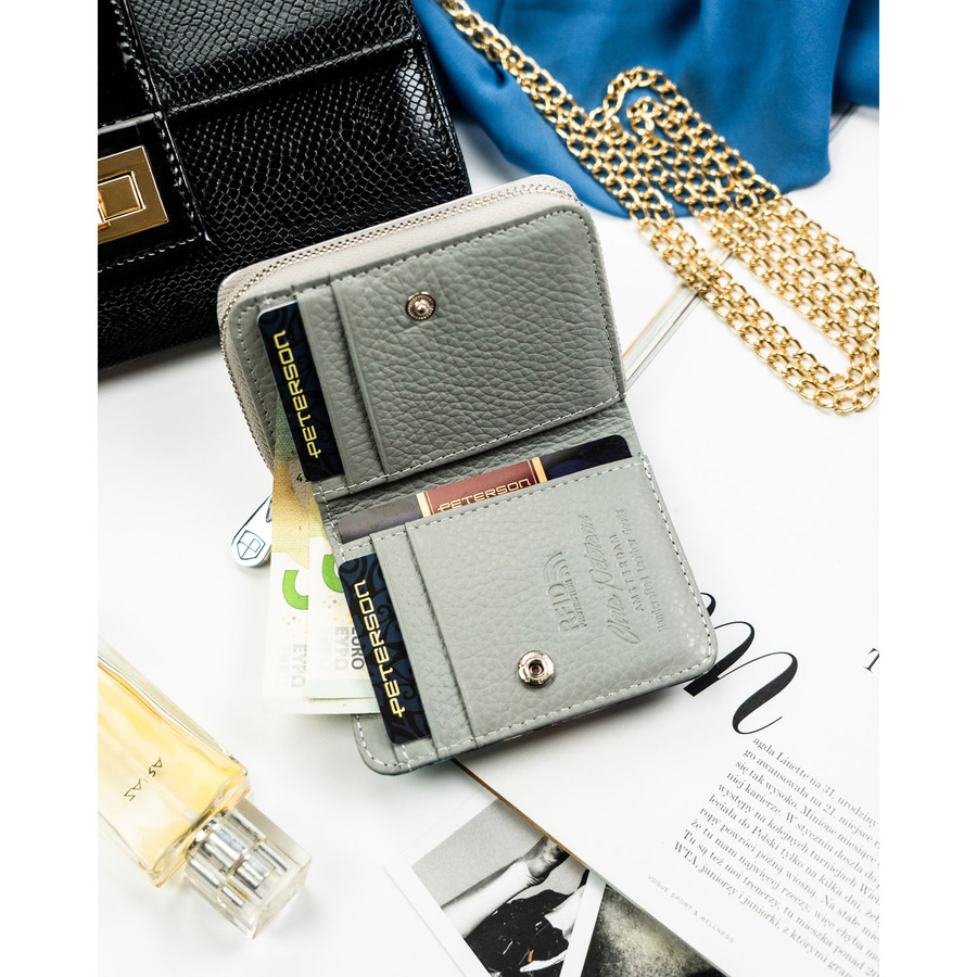 Leather+leatherette wallet RFID PETERSON PTN PX33-1-NPK