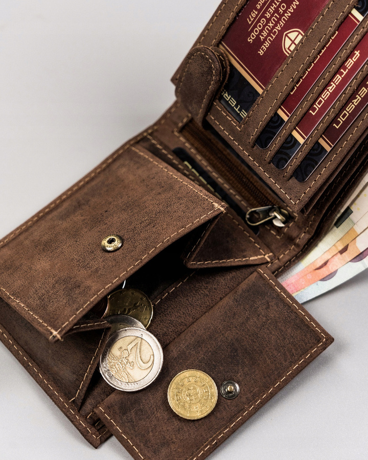 Leather wallet RFID PETERSON PTN 304 2-1-4