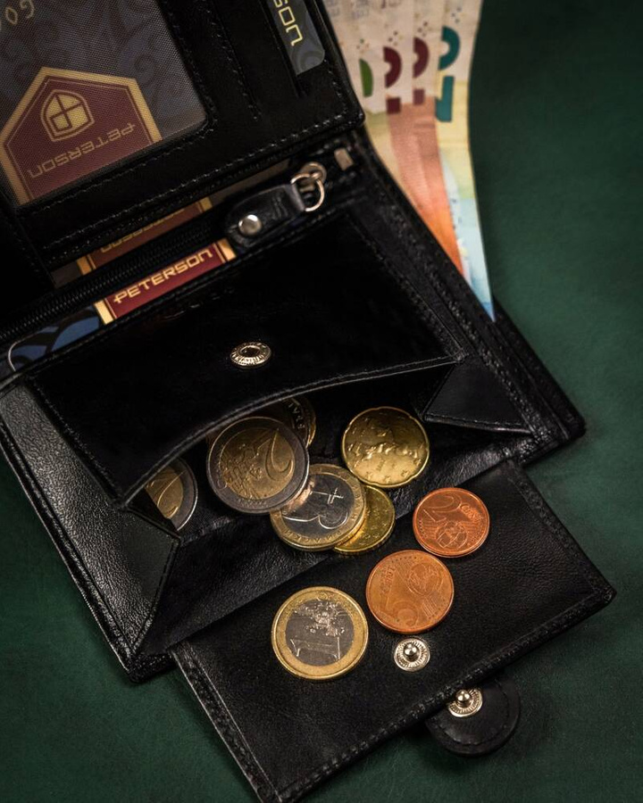 Leather wallet & key ring set PETERSON PTN SET-M-N4-KCS