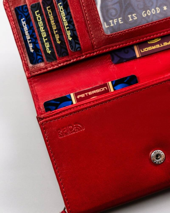 Leather wallet RFID PETERSON PTN KA-22