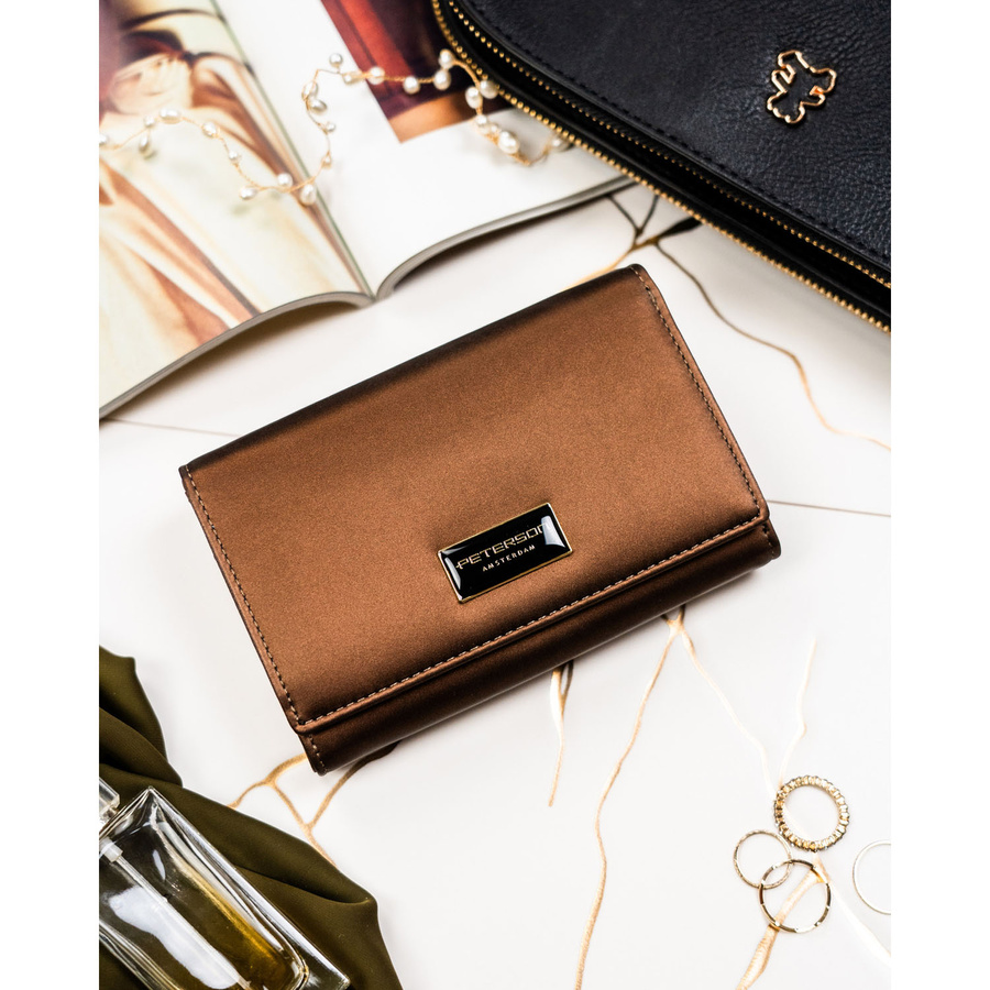 Leather and leatherette wallet RFID PETERSON PTN PS112-HNL