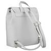Pojemny plecak damski ze skóry ekologicznej w szarym kolorze wyposażony w nóżki ochronne - Rovicky