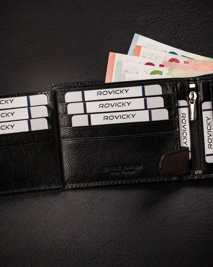 Leather wallet RFID ROVICKY N992-RPVT-BL