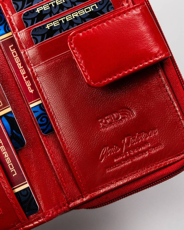 Leather wallet RFID PETERSON PTN RD-48-GCL