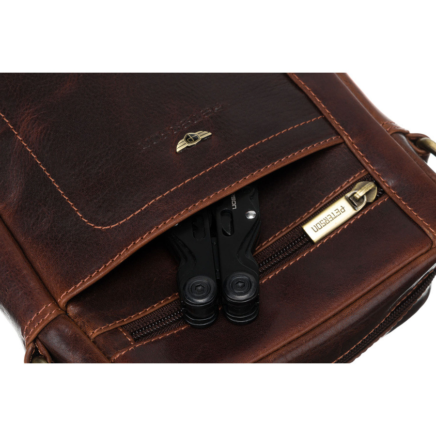Leather bag PETERSON PTN TB-8020-WAX