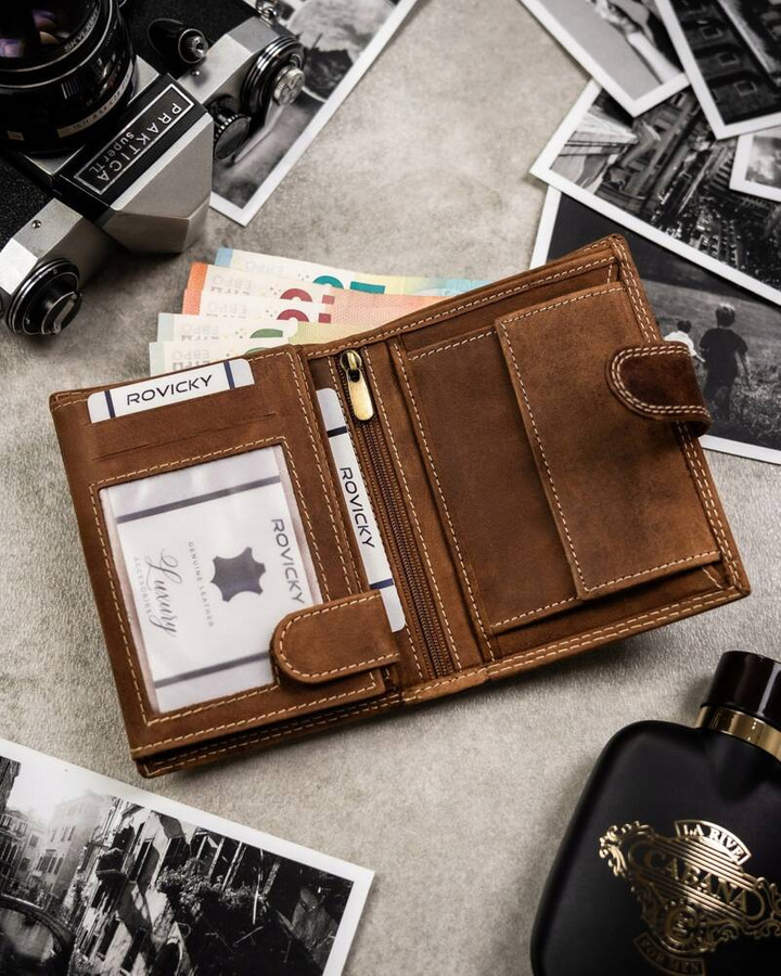 Leather wallet RFID ALWAYS WILD N4L-CHM