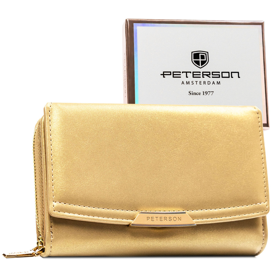 Dámska tmavobéžová peňaženka z ekokože s RFID ochranou