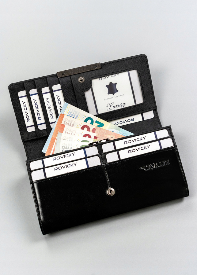 Leather & leatherette wallet RFID 4U CAVALDI PX21-20-BL