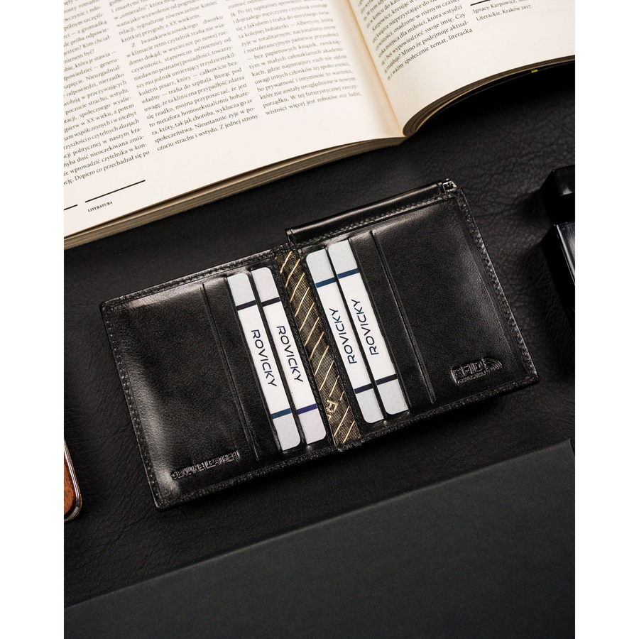 Leather wallet RFID ROVICKY CPR-12-NBAR