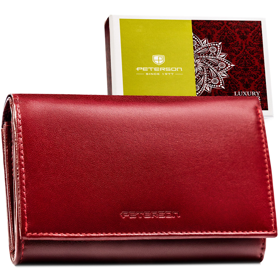 Leather wallet RFID PETERSON PTN RD-22-NGV