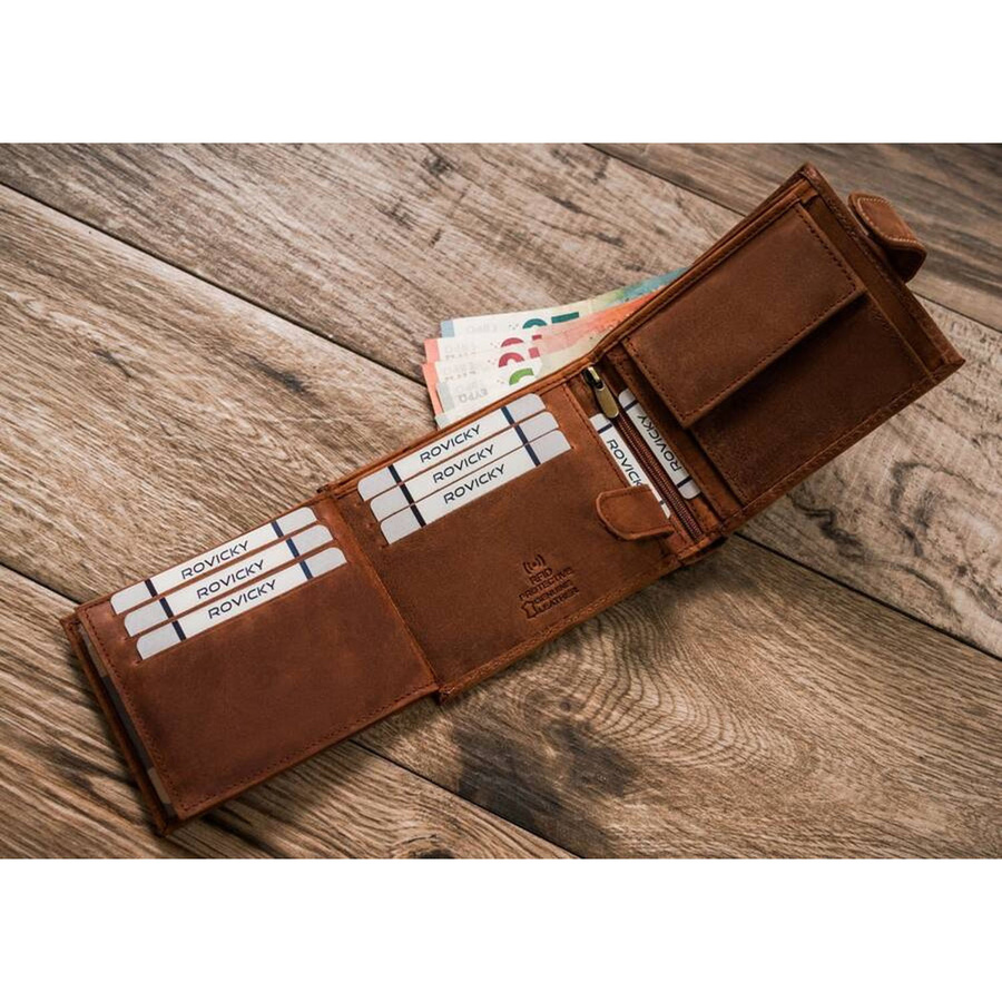 Leather wallet RFID N992L-CHM-DOG-1-BL