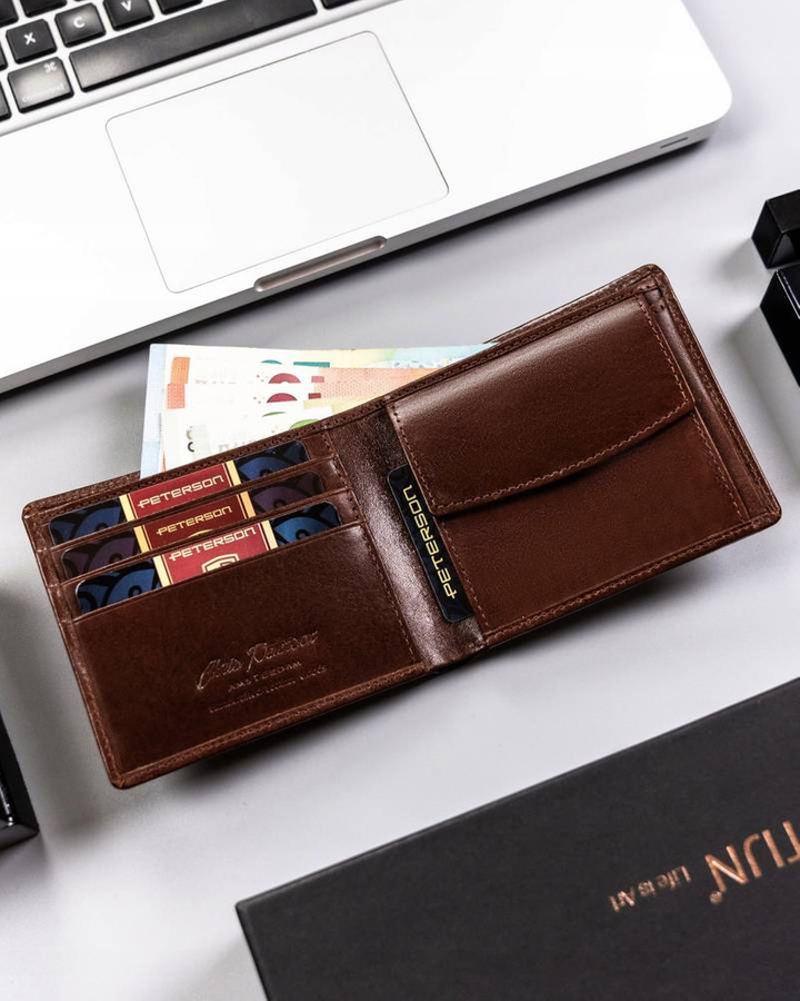 Leather wallet RFID PETERSON PTN 22303-VT