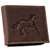 Leather wallet RFID ALWAYS WILD N992-CHM-HORSE-BL BR