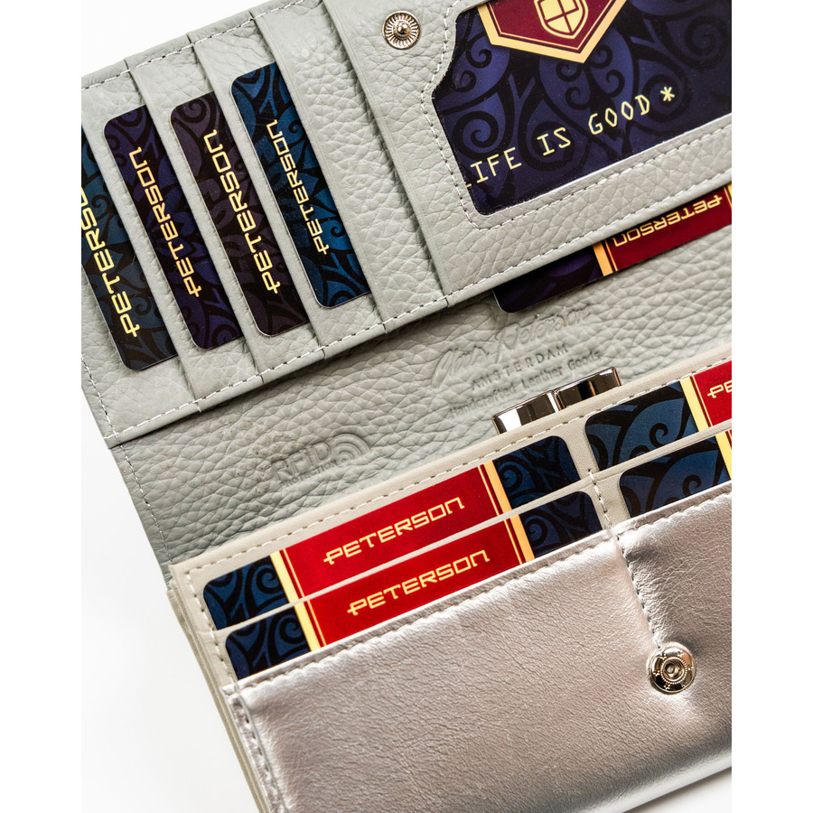 Leather+leatherette wallet RFID PETERSON PTN PX24-1-NPK